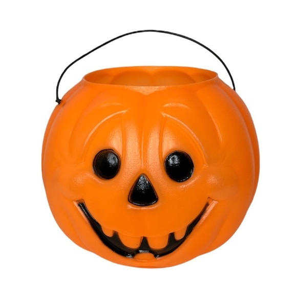 Vintage Norfolk Halloween Trick-or-Treat Pumpkin Bucket Blow Mold Made in USA - Picture 1 of 6